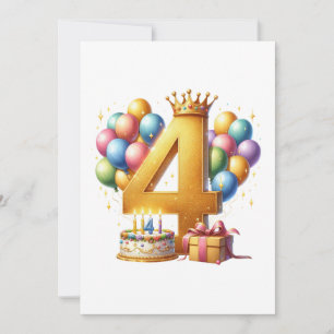 Anúncio Aniversário de 4 anos dourado