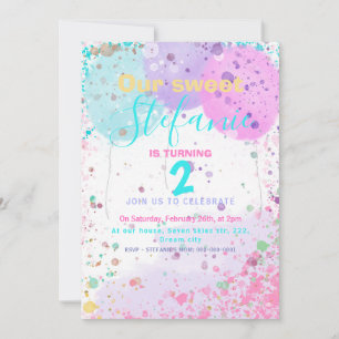 Anúncio Aniversário de criança de balões coloridos