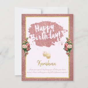 Anúncio aniversários Mudança de nome pessoal Rosa