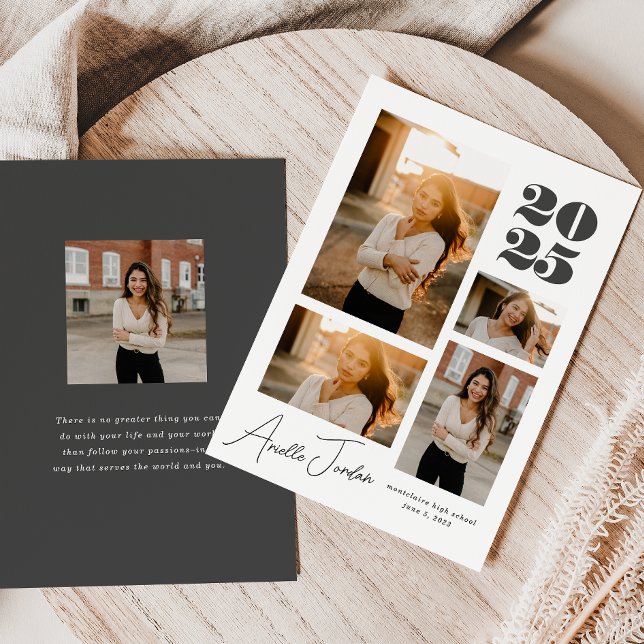 Anúncio Ano de Graduação de Colagem Minimalista | Colagem  (Minimalist Collage Graduation Year | Photo Collage Announcement)