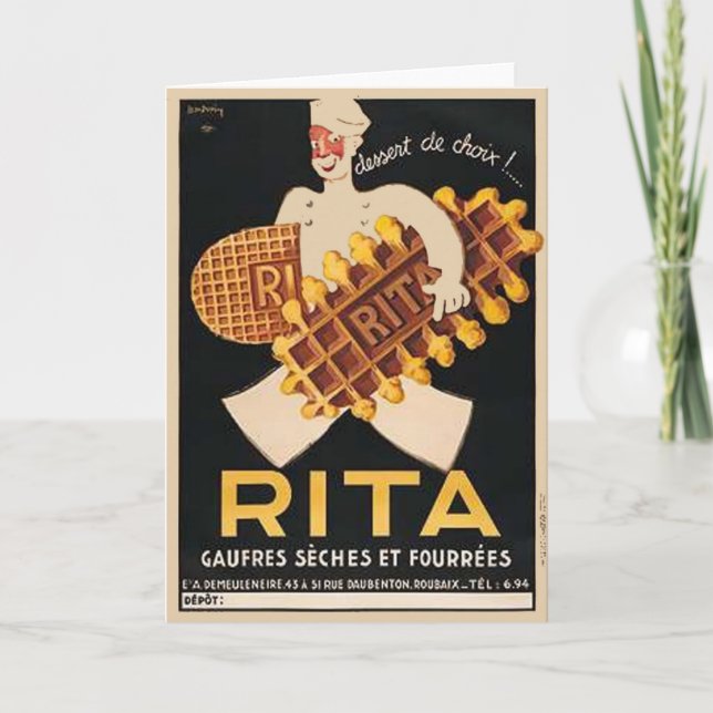 Anúncio Antigo de Biscoitos Rita (Frente)