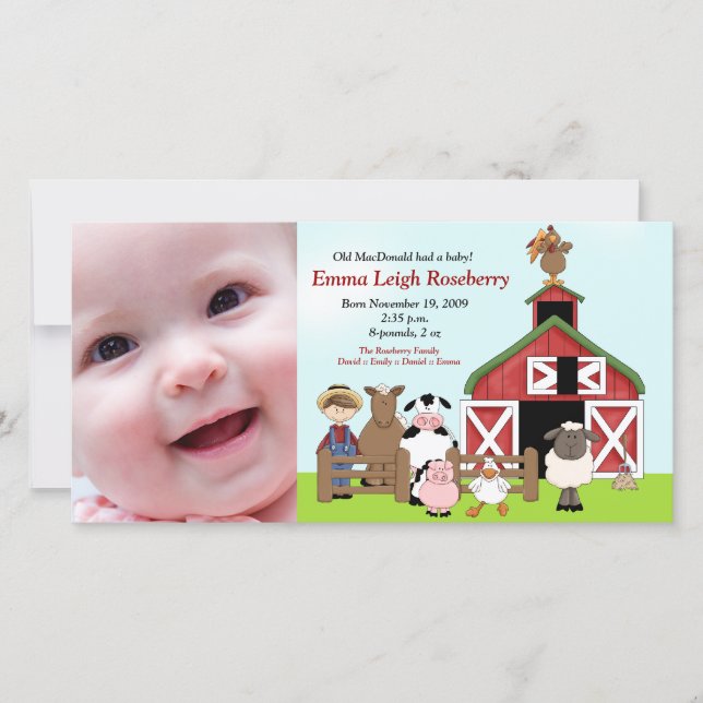 Anúncio antigo de nascimento de fotografia do MacD (Frente)