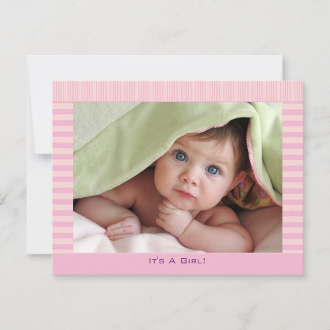 Anúncio Anunciamento bonito Em Bebê Rosa (Frente)