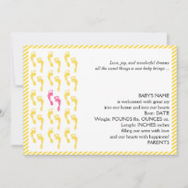 Anúncio Anunciamento de Bebê sobre Pegadas Amarelas e Rosa