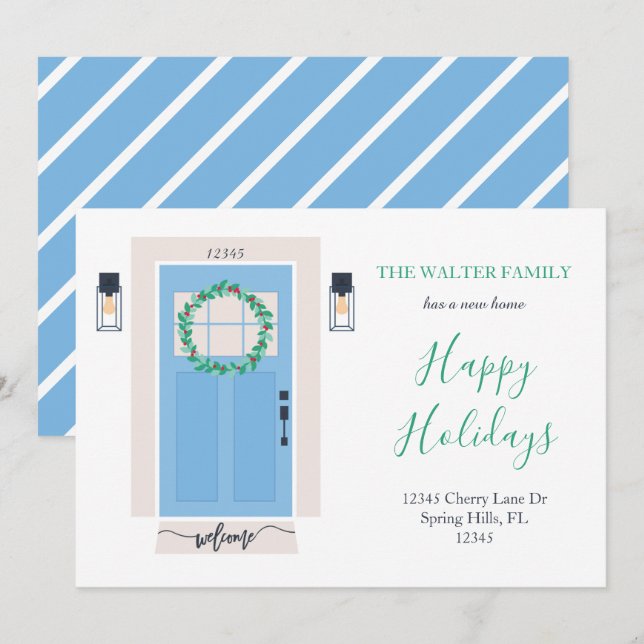 Anúncio Anunciamento de Movimentação da Porta Frontal Azul (Frente/Verso)