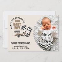 Anunciamento de Nascimento do Bebê-Bebê Race Car