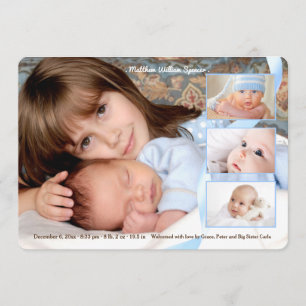 Anúncio Anunciamento de Nascimento do Menino de Três Fotos