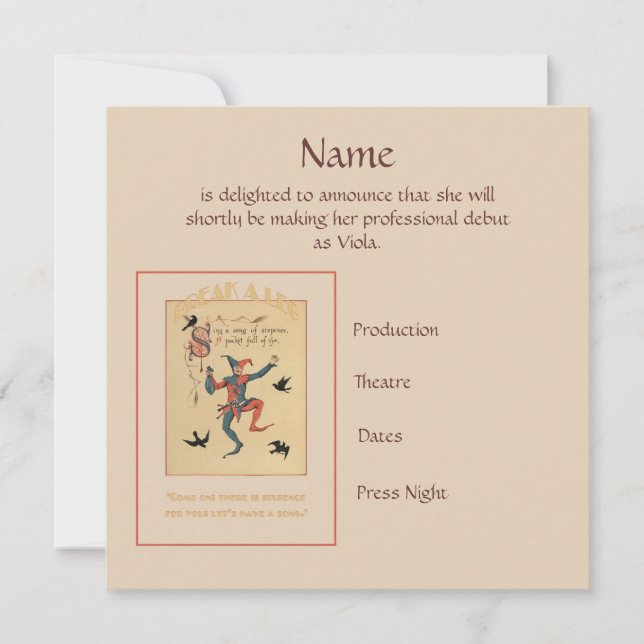 Anúncio Anunciamento Sing a Song of Six Pence (Frente)