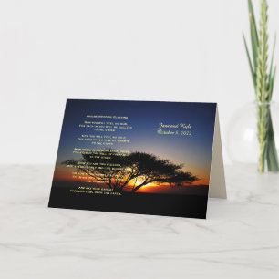 Anúncio Apache Casamento Bênção Acacia Tree Sunrise Card
