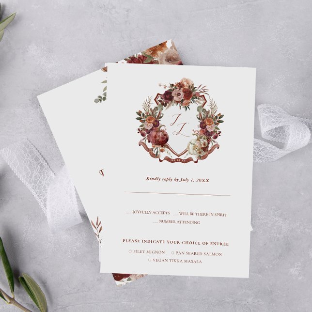 Anúncio Apaixonado | Autumn Blooms Wedding RSVP (Criador carregado)