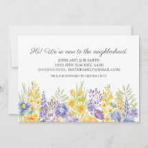 Apresentação de Novo Vizinho Floral Amarelo Roxo