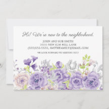 Apresentação de Novo Vizinho Floral Aquarela Roxa
