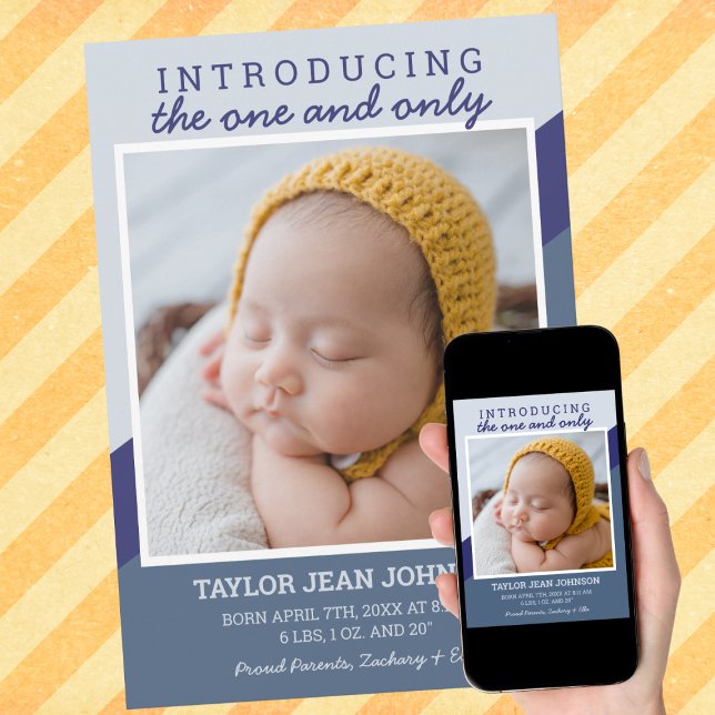 Anúncio Apresentando Foto Do Bebê Azul Retro (Criador carregado)