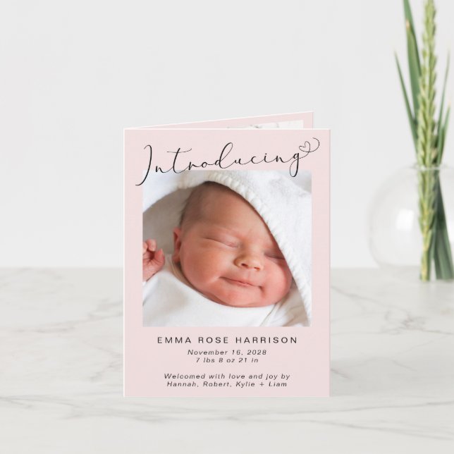 Anúncio Apresentando Fotos de Bebê Rosa Nascido (Frente)