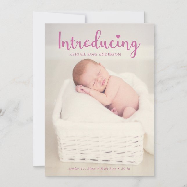 Anúncio Apresentando Letra Mão de Bebê Rosa Elegante (Frente)