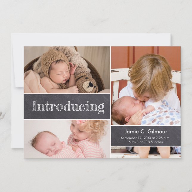 Anúncio Apresentando o Baby Chalkboard tipo 3rd baby Photo (Frente)