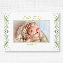 Anúncio Aquarela Folhagem Verde Deixa Bebê