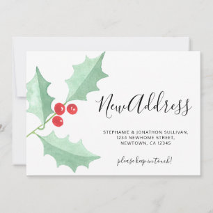 Anúncio Aquarela Holly Novo Endereço Natal Mudança