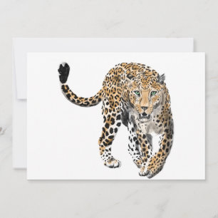 Anúncio aquarela leopardo gato da selva animal pintado ver