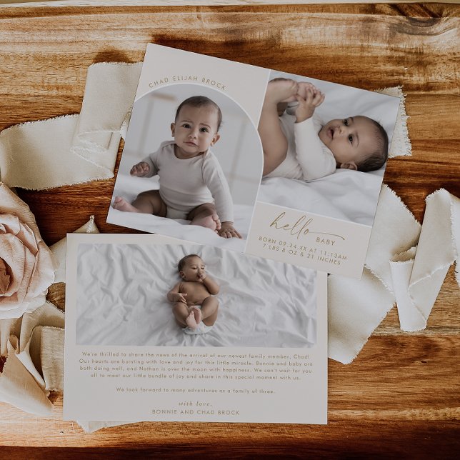 Anúncio Arca Modern Boho | Cream Hello Baby 3 Photo Birt (Criador carregado)