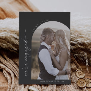 Anúncio Arca Modern Boho Noivado de fotos da Cinza