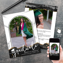 Anúncio Arch de Script de Tendência Preto 2 Fotos Douradas