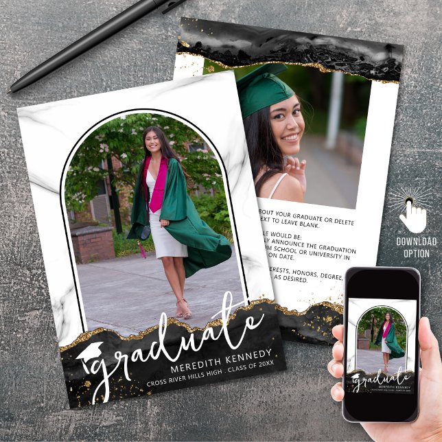 Anúncio Arch de Script de Tendência Preto 2 Fotos Douradas (Criador carregado)