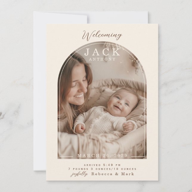 Anúncio Arch Window Flat Announcement Card (Frente)