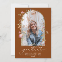 Arco de Flores Silvestres Terracota Foto Graduação