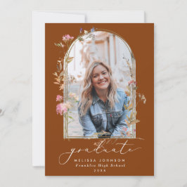 Anúncio Arco de Flores Silvestres Terracota Foto Graduação