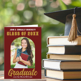 Anúncio Arco de Foto de Graduado Maroon Gold Dobrável Grad