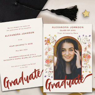 Anúncio Arco de Fotos de Formatura Floral Boho com Letra M
