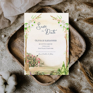 Anúncio Arco de Jardim em Aquarela para Casamento Save the
