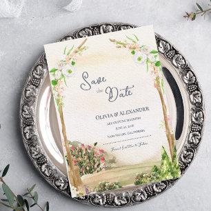 Anúncio Arco de Jardim em Aquarela para Casamento Save the