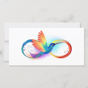 Anúncio Arco-íris Hummingbird com símbolo Infinito
