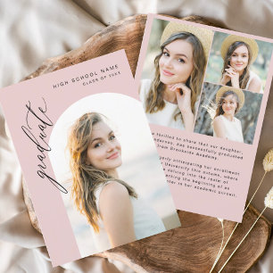 Anúncio Arco Rosa Moderno Graduada Foto Simples de Formatu