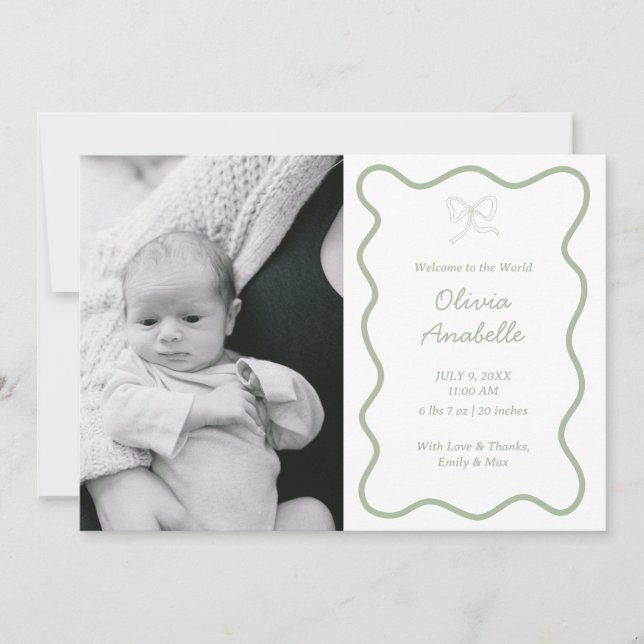 Anúncio Arco Verde de Sábio Personalizado Wavy Boho Collag (Frente)