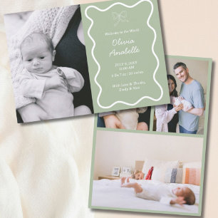 Anúncio Arco Verde de Sábio Personalizado Wavy Boho Collag