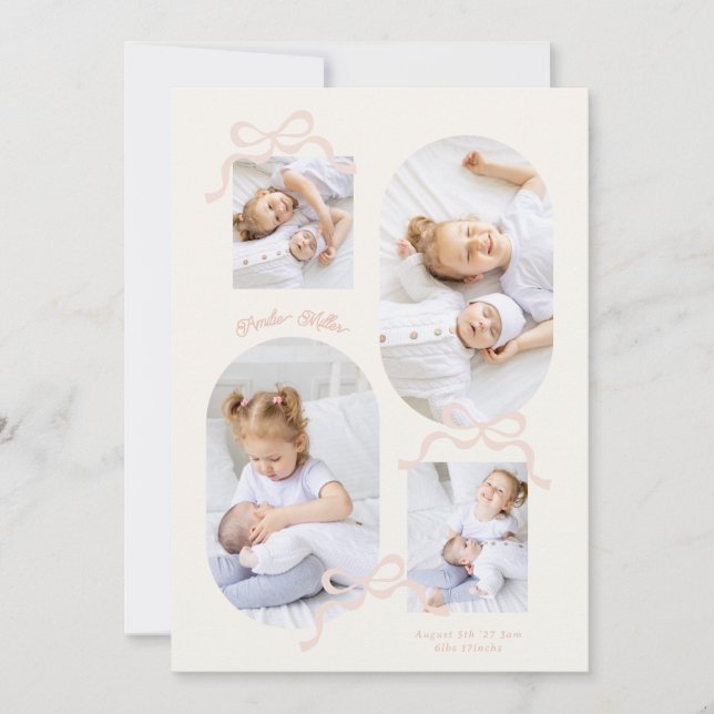 Anúncio arcos cor-de-rosa colagem 4 foto Bebê (Frente)