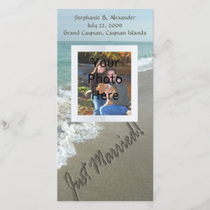 Anúncio Areia Escrevendo na praia, Recem casados