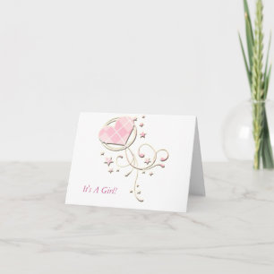 Anúncio Argyle - It's A Girl... Pink New Baby Announcement