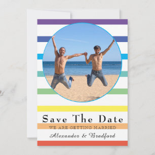 Anúncio Arranjo moderno de Gay do Arco-Íris Salve a Data
