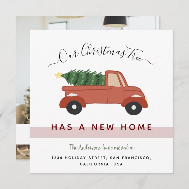 Anúncio Árvore de Natal em Movimento de Fotos da Família C (Frente/Verso)