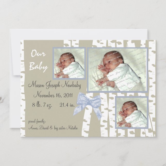 Anúncio Árvores de Bétula e Laço de Bebê (Frente)