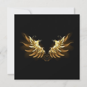 Anúncio Asas de Anjo Douradas em fundo Preto