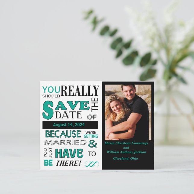 Anúncio Assinar Salvar A Data (Esmeralda) (Em pé/Frente)