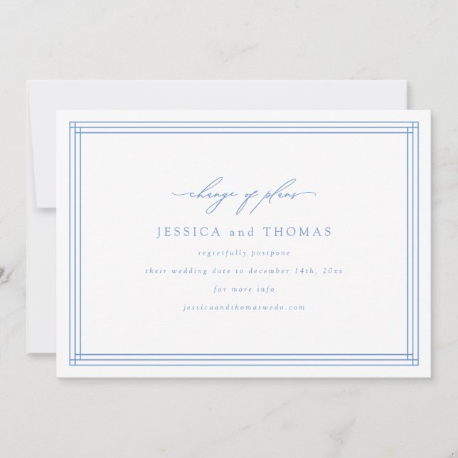 Anúncio Atraso no Casamento na Janela Chic Alteração de Da (Frente)