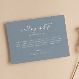 Anúncio Atualização de casamento azul empoeirado minimalis