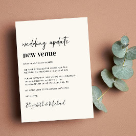 Anúncio Atualização de Casamento Creme Novo Local