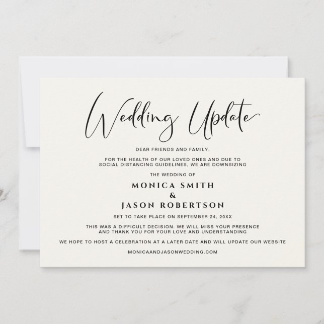 Anúncio Atualização de Casamento Menor Mudança de Planos C (Frente)